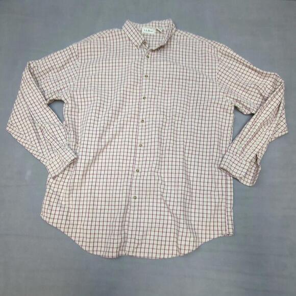 LL Bean Linen/ Cotton Flannel Shirt Mens Large Tall Cabin Gorpcore Work Outdoors - Picture 1 of 7